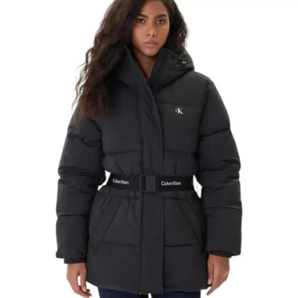 Calvin Klein -Γυναικείο Μπουφάν Belted Midweight Puffer Regular Fit LV047D507G-UB1 Μαύρο