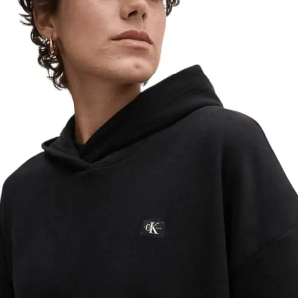 Calvin Klein - Γυναικείο Φούτερ με Κουκούλα Woven Label Peached J20J224173-BEH Μαύρο J20J224173-BEH