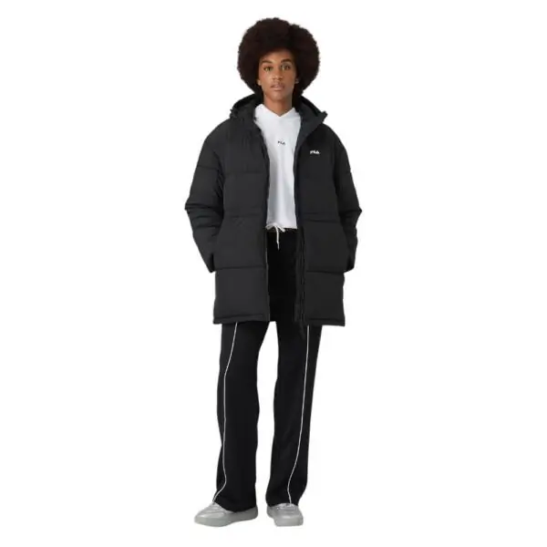 Fila - Γυναικείο Μπουφάν Alba Mid Hooded Puffer Relaxed Fit FAW1213-80010 Μαύρο