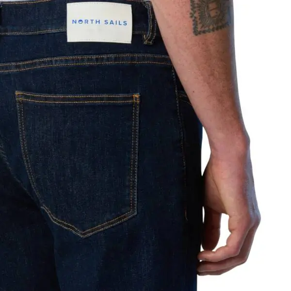 North Sails - Ανδρικό Παντελόνι Τζιν Stripe recycled Regular Fit 673169-000-C001 Μπλε Σκούρο 673169-000-C001