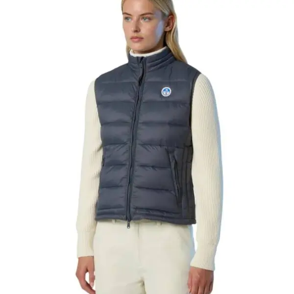 North Sails - Γυναικείο Αμάνικο Μπουφάν Galia Vest 000016-000-0888 Γκρι Σκούρο