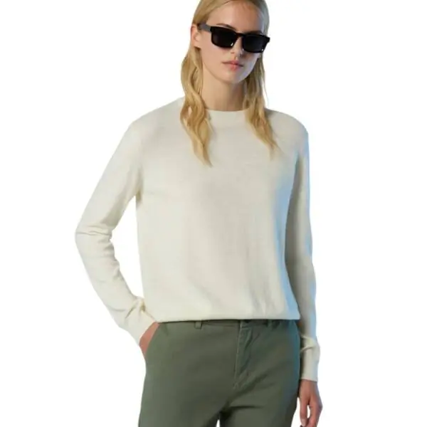 North Sails - Γυναικείο Πουλόβερ Cashmere Blend Sweater 095510-000-0105 Λευκό 095510-000-0105