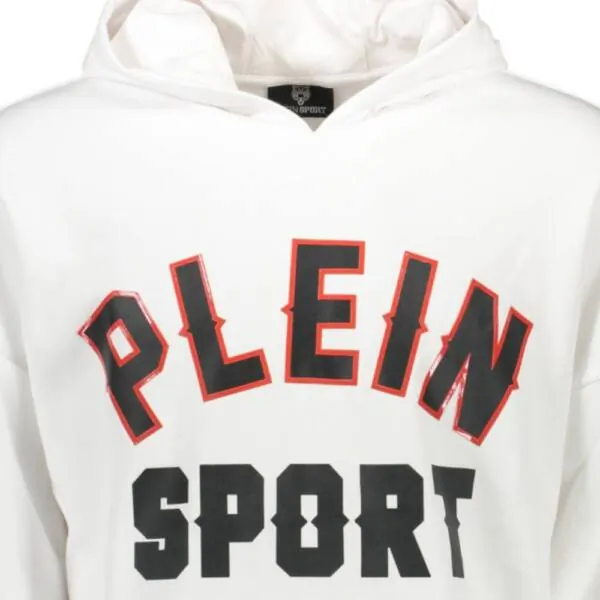 Plein Sport - Ανδρικό Φούτερ με Κουκούλα FIPS220-01 Λευκό FIPS220-01