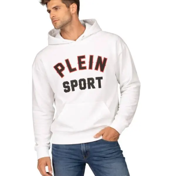 Plein Sport - Ανδρικό Φούτερ με Κουκούλα FIPS220-01 Λευκό