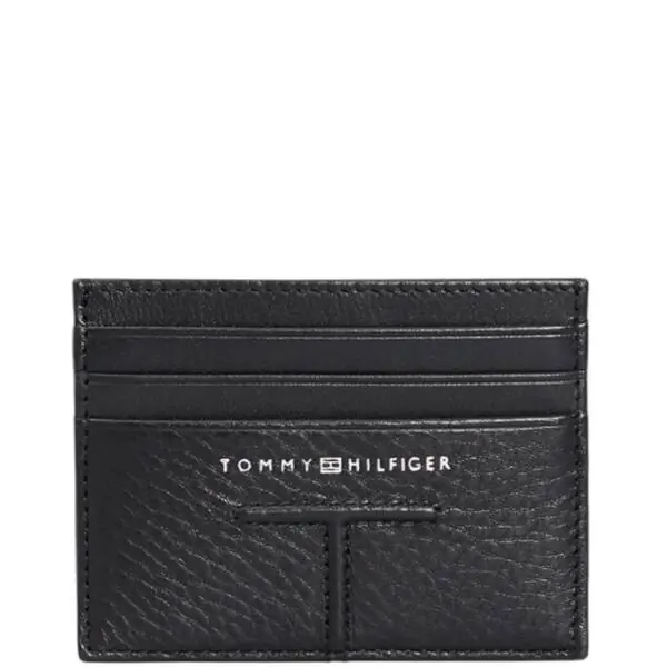 Tommy Hilfiger - Ανδρικό Δερμάτινο Πορτοφόλι Central Cc Holder AM0AM10609-BDS Μαύρο