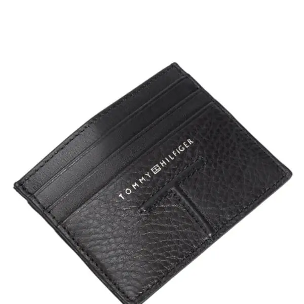 Tommy Hilfiger - Ανδρικό Δερμάτινο Πορτοφόλι Central Cc Holder AM0AM10609-BDS Μαύρο AM0AM10609-BDS