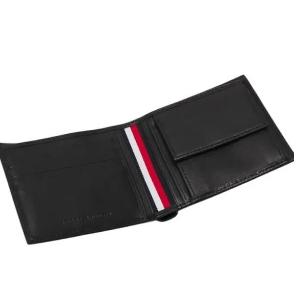 Tommy Hilfiger - Ανδρικό Δερμάτινο Πορτοφόλι Th Central Mini Cc AM0AM10610-BDS Μαύρο AM0AM10610-BDS
