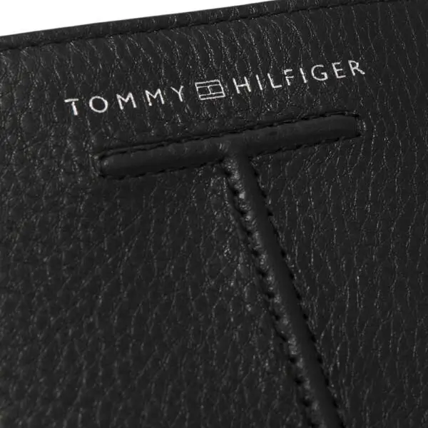 Tommy Hilfiger - Ανδρικό Δερμάτινο Πορτοφόλι Th Central Mini Cc AM0AM10610-BDS Μαύρο AM0AM10610-BDS
