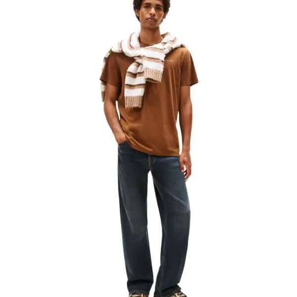 Tommy Hilfiger - Ανδρικό T-shirt Linear Chest Slim Fit DM0DM21780-GW1 Καφέ DM0DM21780-GW1