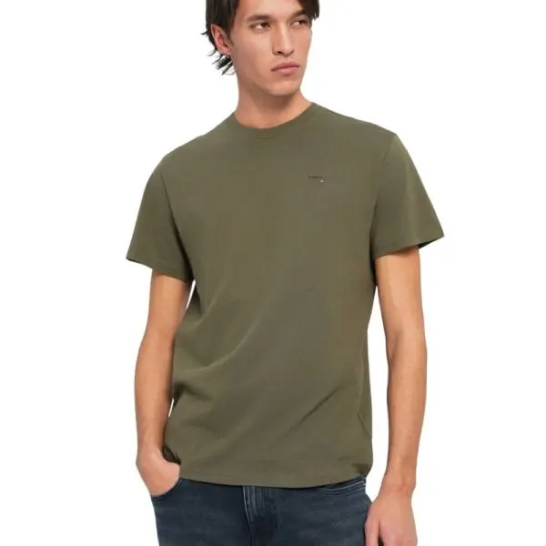Tommy Hilfiger - Ανδρικό T-shirt Linear Chest Slim Fit DM0DM21780-GY1 Λαδί DM0DM21780-GY1
