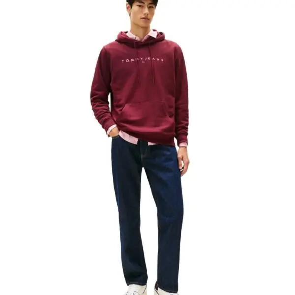 Tommy Hilfiger - Ανδρικό Φούτερ με Κουκούλα και Τσέπες DM0DM20746-XIU Μπορντό DM0DM20746-XIU