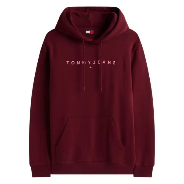 Tommy Hilfiger - Ανδρικό Φούτερ με Κουκούλα και Τσέπες DM0DM20746-XIU Μπορντό DM0DM20746-XIU