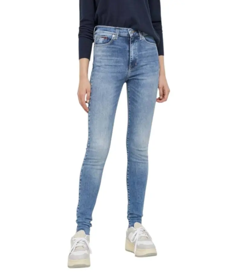 Tommy Hilfiger - Γυναικείο Jean Th Sylvia Ψηλόμεσο Skinny Fit DW0DW16691-1A5 Γαλάζιο