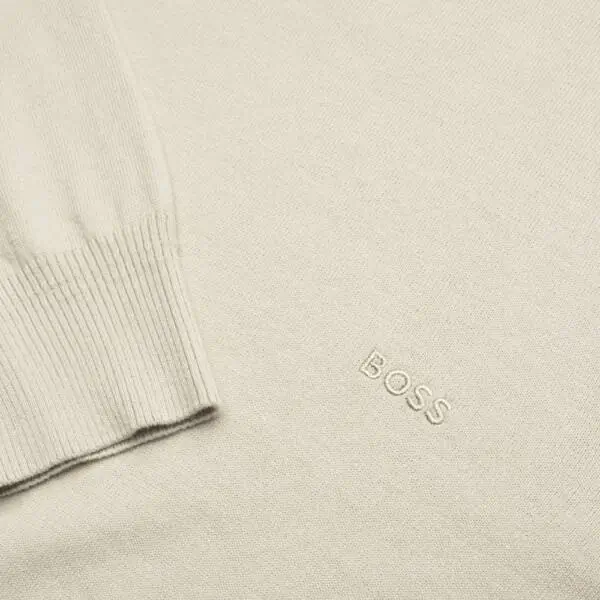Hugo Boss - Ανδρικό Πουλόβερ Asac_C Knitwear 50508766-271 Μπεζ 50508766-271