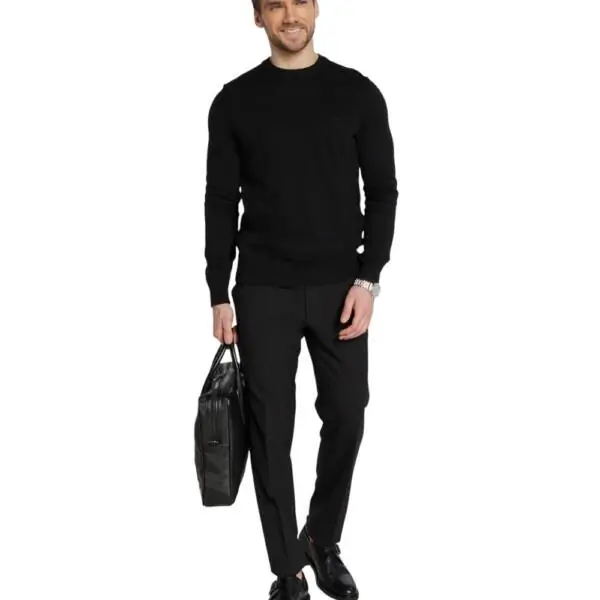 Hugo Boss - Ανδρικό Πουλόβερ Asac_C Knitwear 50508766-001 Μαύρο 50508766-001