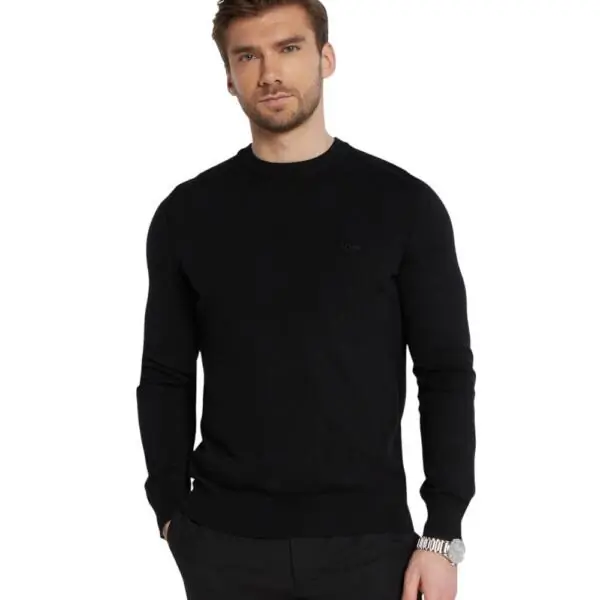 Hugo Boss - Ανδρικό Πουλόβερ Asac_C Knitwear 50508766-001 Μαύρο