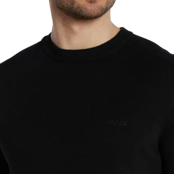 Hugo Boss - Ανδρικό Πουλόβερ Asac_C Knitwear 50508766-001 Μαύρο 50508766-001