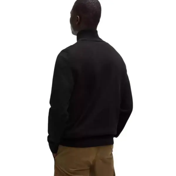 Hugo Boss - Ανδρικό Πουλόβερ Zip Neck Sweater In Cotton And Cashmere Kanobix 50527585-001 Μαύρο 50527585-001