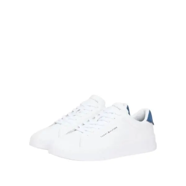 Tommy Hilfiger - Ανδρικά Sneakers Th Court Lth Detail Ess FM0FM05367-02W Λευκό FM0FM05367-02W