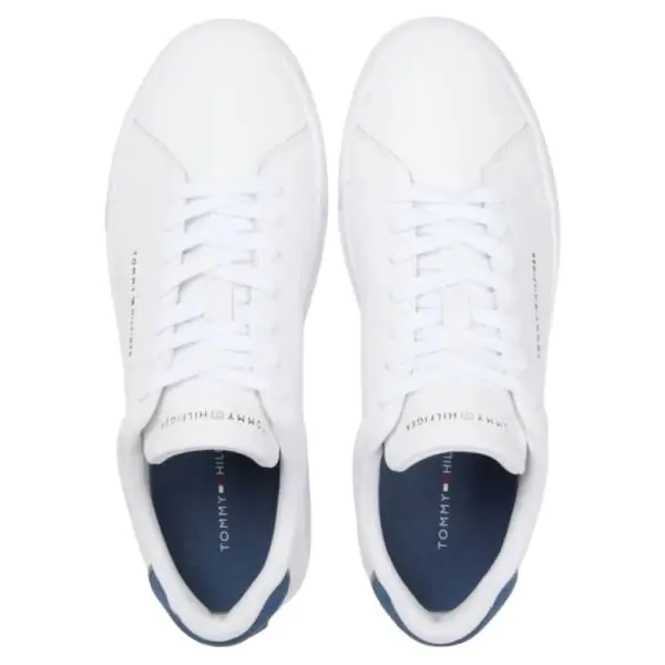 Tommy Hilfiger - Ανδρικά Sneakers Th Court Lth Detail Ess FM0FM05367-02W Λευκό FM0FM05367-02W