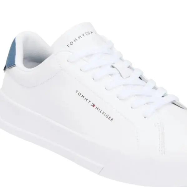 Tommy Hilfiger - Ανδρικά Sneakers Th Court Lth Detail Ess FM0FM05367-02W Λευκό FM0FM05367-02W
