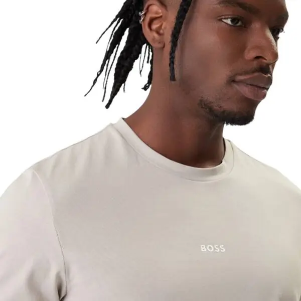 Hugo Boss - Ανδρικό T-shirt Tchup Relaxed Fit 50473278-070 Μπεζ 50473278-070