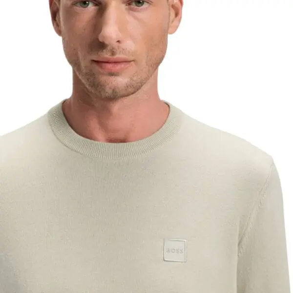 Hugo Boss - Ανδρικό Πουλόβερ Kanovanos 50527583-070 Μπεζ 50527583-070