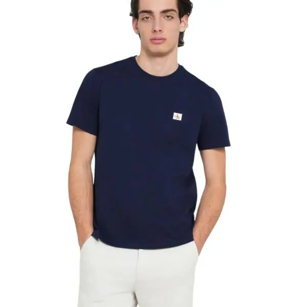 Calvin Klein - Ανδρικό T-shirt Cotton Badge Regular Fit LV04RC272G-WFW Μπλε Σκούρο LV04RC272G-WFW