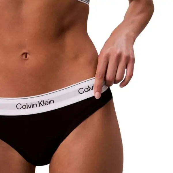 Calvin Klein - Γυναικείο Slip Icon Cotton Modal LV00QF8520-UB1 Μαύρο LV00QF8520-UB1