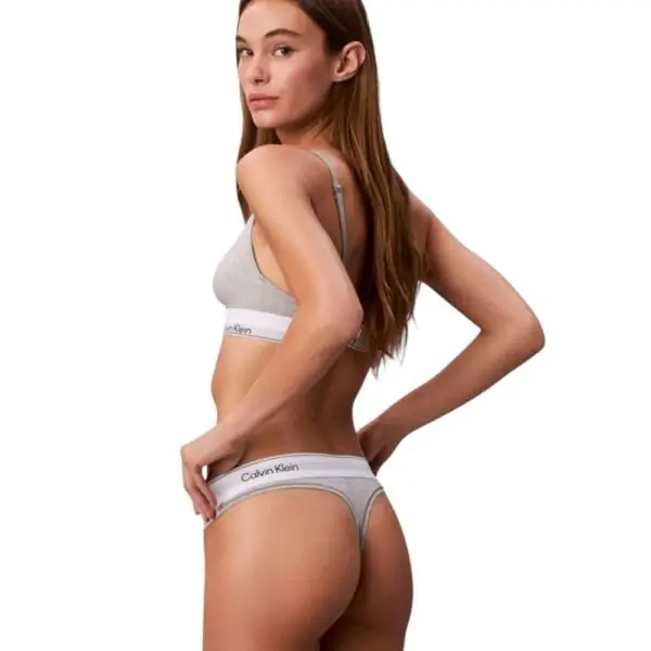 Calvin Klein - Γυναικείο String Icon Cotton Modal LV00QF8518-P7A Γκρι LV00QF8518-P7A