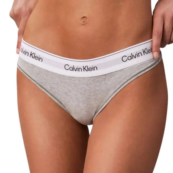 Calvin Klein - Γυναικείο String Icon Cotton Modal LV00QF8518-P7A Γκρι LV00QF8518-P7A
