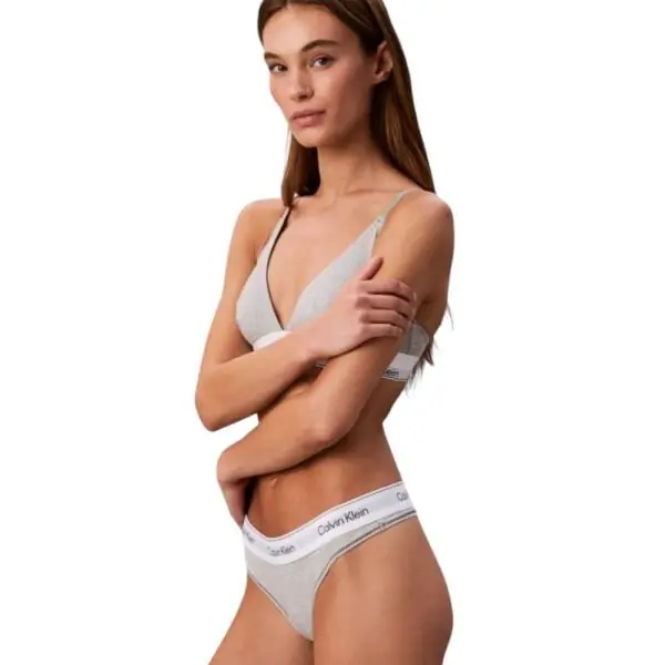 Calvin Klein - Γυναικείο String Icon Cotton Modal LV00QF8518-P7A Γκρι LV00QF8518-P7A