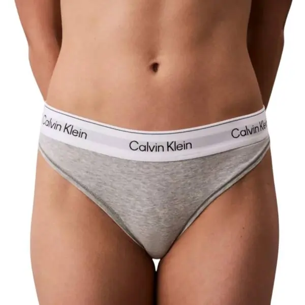 Calvin Klein - Γυναικείο String Icon Cotton Modal LV00QF8518-P7A Γκρι LV00QF8518-P7A