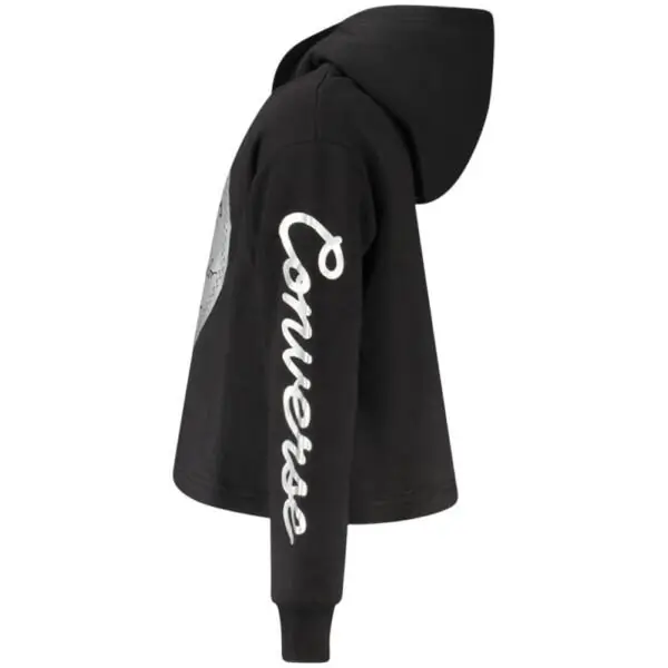 Converse - Παιδικό Μακρυμάνικο Crop Top Με Κουκούλα 369692-023 Μαύρο 369692-023