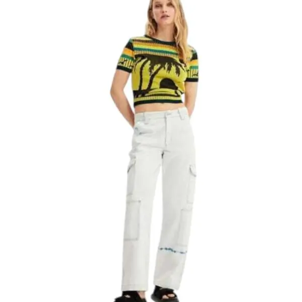 Desigual - Γυναικείο Κοντομάνικο Πουλόβερ Knit Landscape 23SWTKAE-8018 Κίτρινο 23SWTKAE-8018