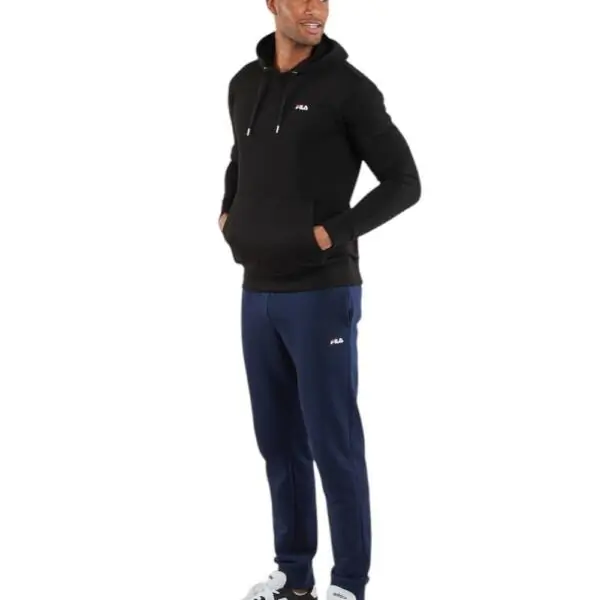 Fila - Ανδρική Μπλούζα Φούτερ Με Κουκούλα Lumezzane FAM0875-80010 Μαύρο FAM0875-80010