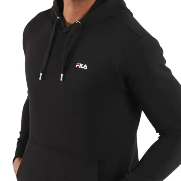 Fila - Ανδρική Μπλούζα Φούτερ Με Κουκούλα Lumezzane FAM0875-80010 Μαύρο FAM0875-80010