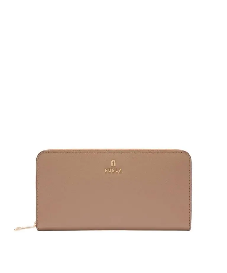 Furla - Γυναικείο Δερμάτινο Πορτοφόλι Camelia Zip Around XL WP00322-ARE000-1257S Μπεζ