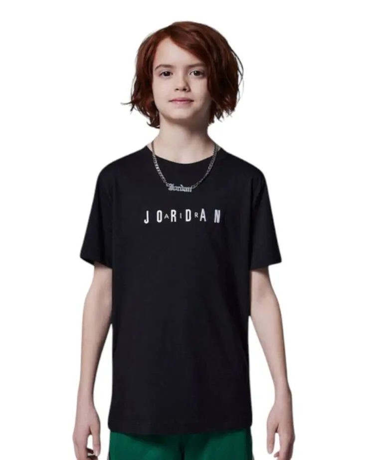 Jordan - Παιδική Μπλούζα T-Shirt Jdb Mj Wordmark 95D634-023 Μαύρο