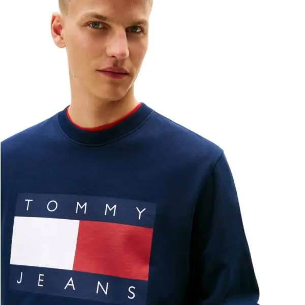Tommy Hilfiger - Ανδρικό Φούτερ Big Flag Regular Fit DM0DM22643-C1G Μπλε Σκούρο DM0DM22643-C1G