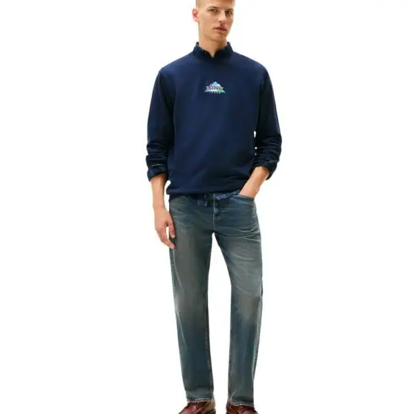 Tommy Hilfiger - Ανδρικό Φούτερ Tjm Entry Dna Play Regular Fit DM0DM22418-C1G Μπλε Σκούρο DM0DM22418-C1G