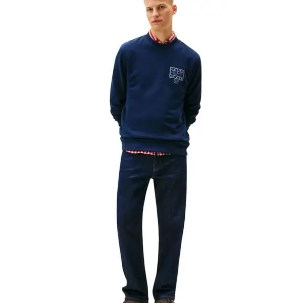 Tommy Hilfiger - Ανδρικό Φούτερ Tjm Entry Dna Play Regular Fit DM0DM22366-C1G Μπλε Σκούρο DM0DM22366-C1G