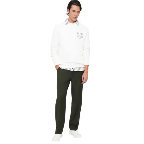 Tommy Hilfiger - Ανδρικό Φούτερ Tjm Entry Dna Play Regular Fit DM0DM22366-YBL Λευκό DM0DM22366-YBL