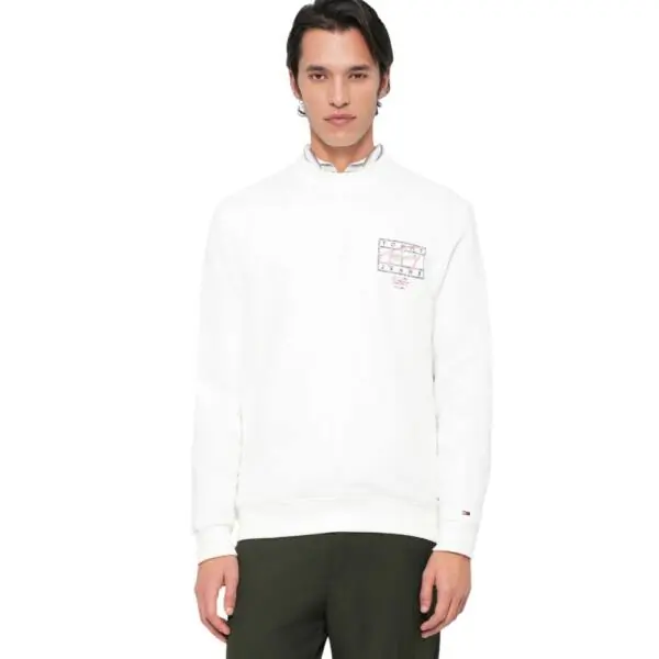 Tommy Hilfiger - Ανδρικό Φούτερ Tjm Entry Dna Play Regular Fit DM0DM22366-YBL Λευκό