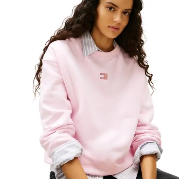 Tommy Hilfiger - Γυναικείο Φούτερ Badge Loose Fit DW0DW17325-TOG Ροζ DW0DW17325-TOG