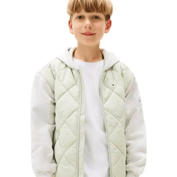 Tommy Hilfiger - Παιδικό Μπουφάν Quilted Hooded Relaxed Bomber KB0KB09736-M1C Πράσινο