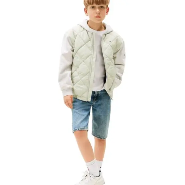 Tommy Hilfiger - Παιδικό Μπουφάν Quilted Hooded Relaxed Bomber KB0KB09736-M1C Πράσινο KB0KB09736-M1C