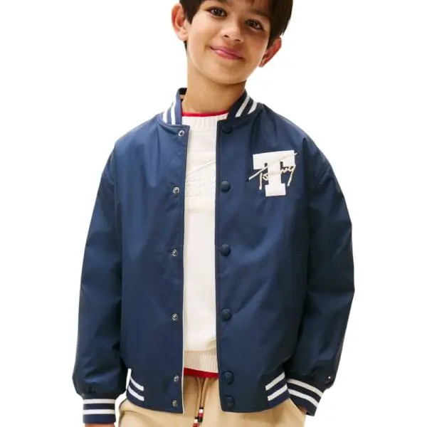 Tommy Hilfiger - Παιδικό Μπουφάν Reversible Back Logo Relaxed Bomber KB0KB09740-C1G Μπλε Σκούρο KB0KB09740-C1G