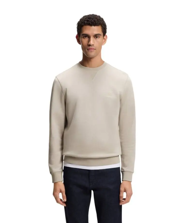 Hugo Boss - Ανδρικό Φούτερ Westart Cotton Terry 50509323-070 Γκρι Ανοιχτό