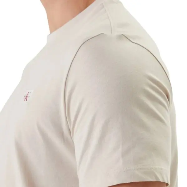 Calvin Klein - Ανδρικό T-shirt Cotton Badge Regular Fit LV04RC272G-2JX Μπεζ LV04RC272G-2JX
